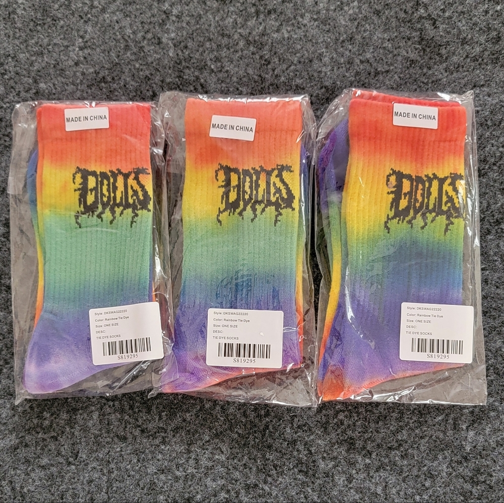 Dolls Kill rainbow socks